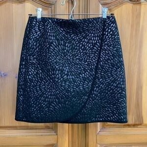 Loft Faux Wrap Metallic Brocade Skirt